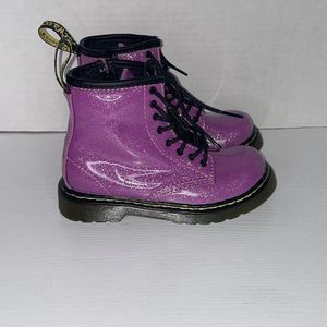 Dr Martens Unisex Kids 1460 Glitter J JY004 Purple Combat Boots Size 9